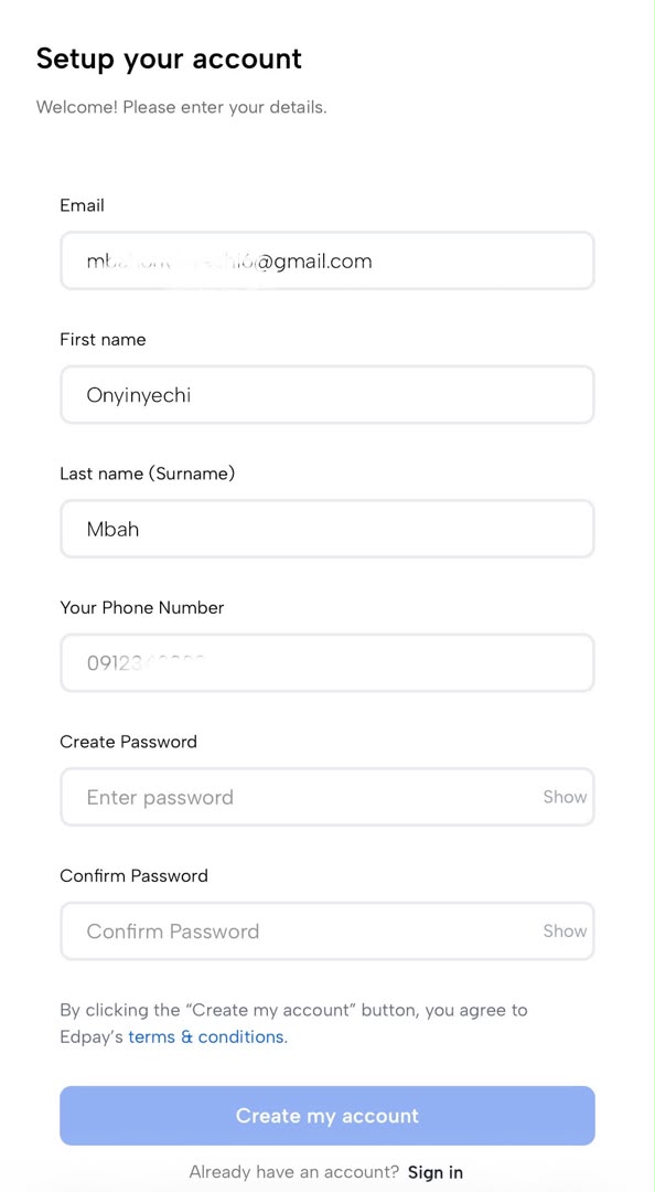 Account Setup